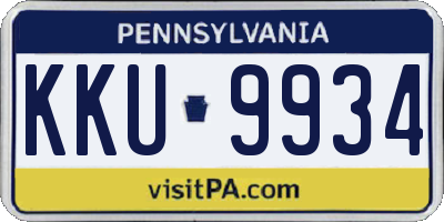 PA license plate KKU9934