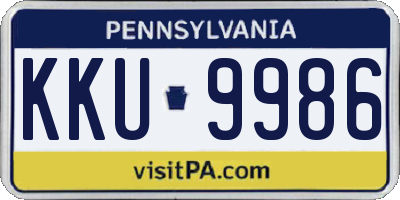 PA license plate KKU9986