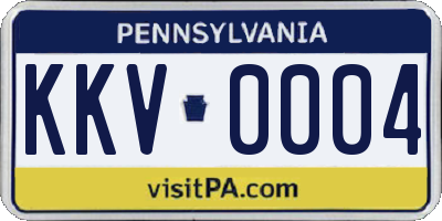 PA license plate KKV0004