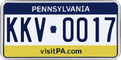PA license plate KKV0017