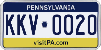 PA license plate KKV0020