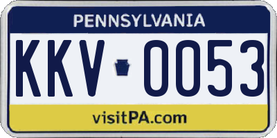 PA license plate KKV0053