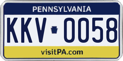 PA license plate KKV0058