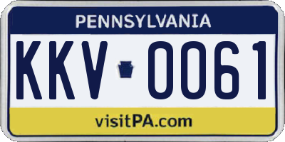PA license plate KKV0061