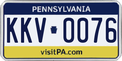 PA license plate KKV0076