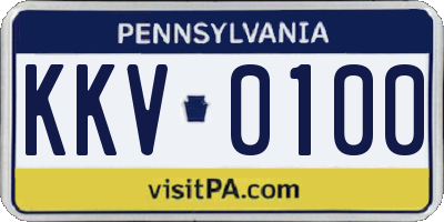 PA license plate KKV0100