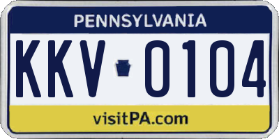 PA license plate KKV0104