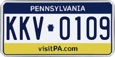 PA license plate KKV0109