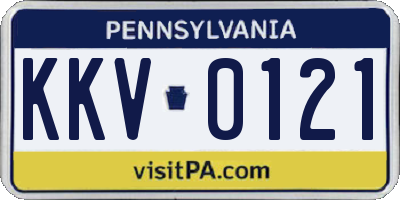 PA license plate KKV0121