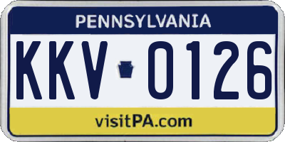PA license plate KKV0126