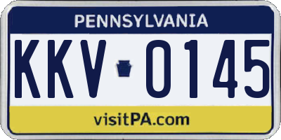 PA license plate KKV0145