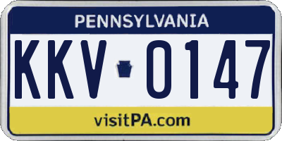 PA license plate KKV0147