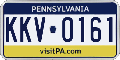 PA license plate KKV0161