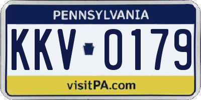PA license plate KKV0179