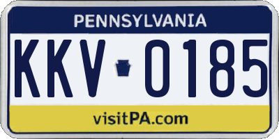 PA license plate KKV0185