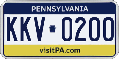 PA license plate KKV0200