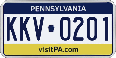 PA license plate KKV0201