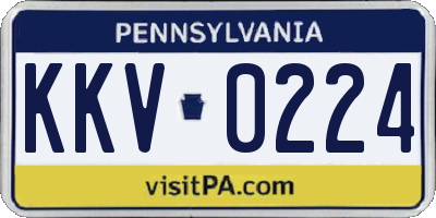 PA license plate KKV0224