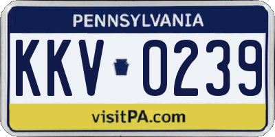 PA license plate KKV0239