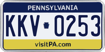 PA license plate KKV0253
