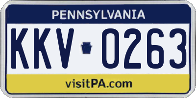PA license plate KKV0263