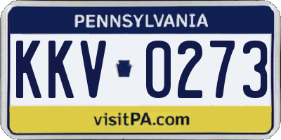 PA license plate KKV0273