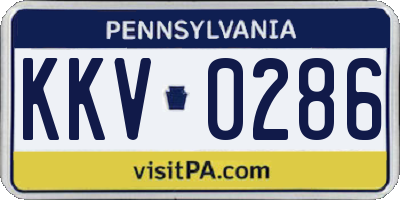 PA license plate KKV0286