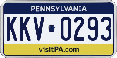 PA license plate KKV0293