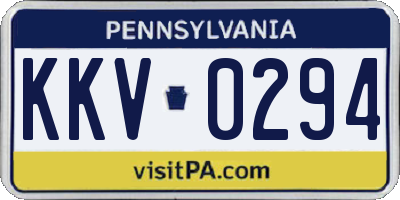 PA license plate KKV0294