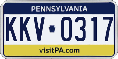 PA license plate KKV0317