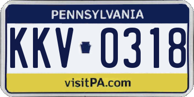 PA license plate KKV0318