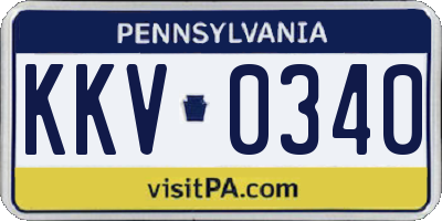 PA license plate KKV0340