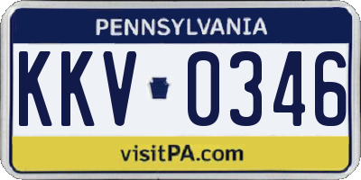 PA license plate KKV0346