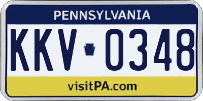 PA license plate KKV0348