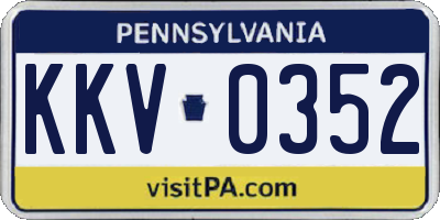 PA license plate KKV0352