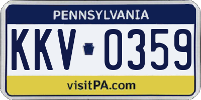 PA license plate KKV0359