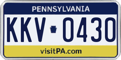 PA license plate KKV0430