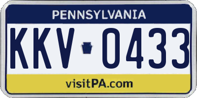 PA license plate KKV0433