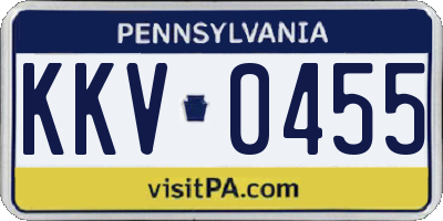 PA license plate KKV0455