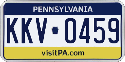 PA license plate KKV0459