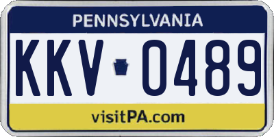 PA license plate KKV0489