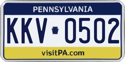 PA license plate KKV0502