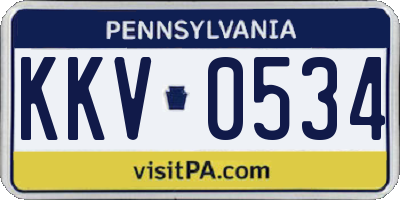 PA license plate KKV0534