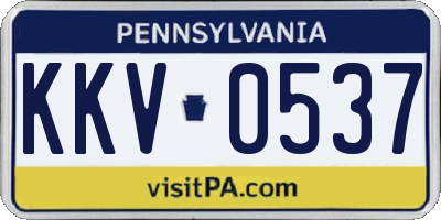 PA license plate KKV0537