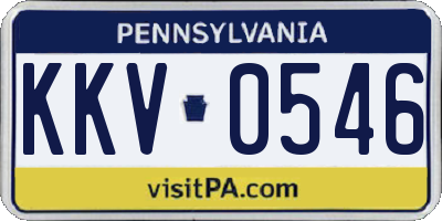 PA license plate KKV0546
