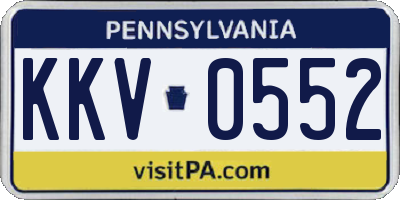 PA license plate KKV0552