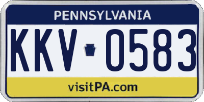 PA license plate KKV0583