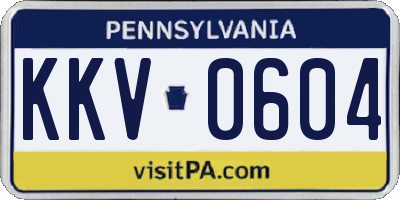 PA license plate KKV0604