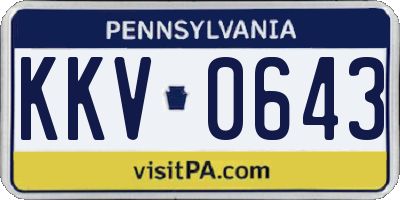 PA license plate KKV0643