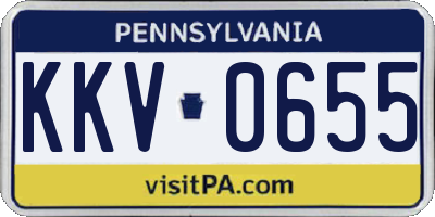 PA license plate KKV0655